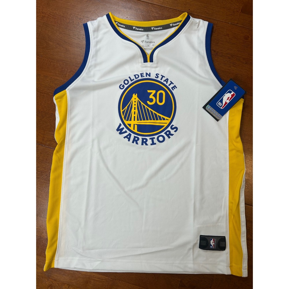 Fanatics Basketball Jersey Youth XL White Stephen Curry Golden State Warriors 30